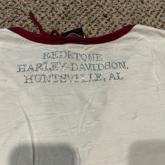Harley-Davidson Cream and Red Short Sleeve Tee - Picture 2 of 3